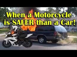 When a motorcycle is safer than a car