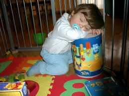 Children fall asleep anywhere