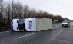 Van blown over